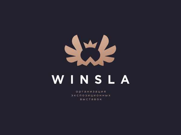 Winsla w crown letter wings car exposition exhibition emblem logo.png