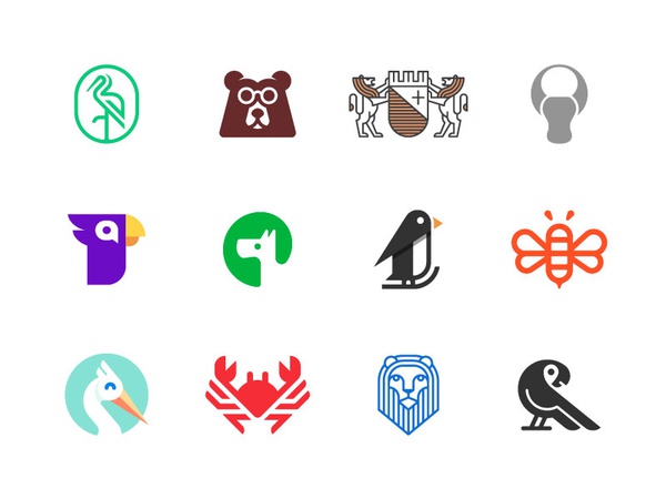 Animal Logos bear dog penguin bee stork parrot lion crab modern animal-2.jpg