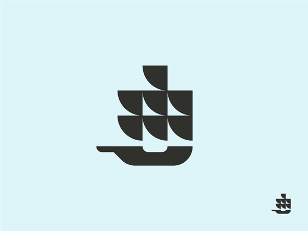 Big boat minimal geometric explorer navigate brand design branding log.png