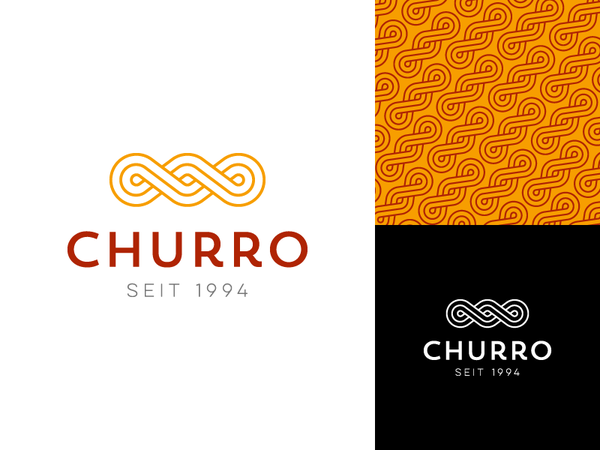 Churro logo design snack pastry food pattern branding design logo chur.png