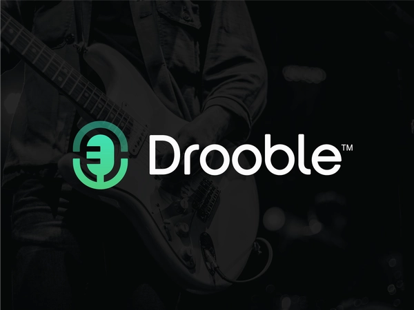 Drooble startup music producer spread sound branding microphone logo-1.webp