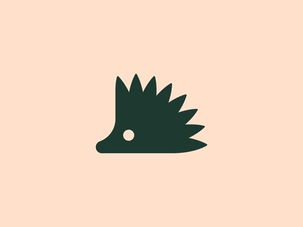 Hedgehog mark minimal cute animal branding logo hedgehog-1.webp