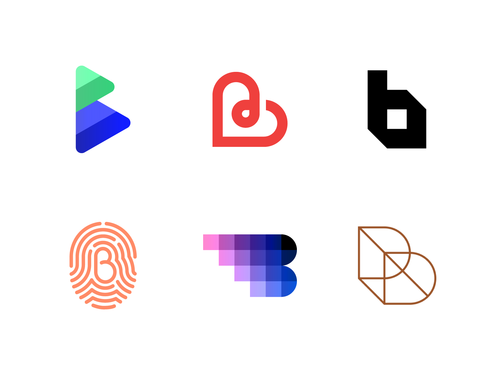 Logo Alphabet - B Lettermarks logodesign abstract minimal letter icon.webp