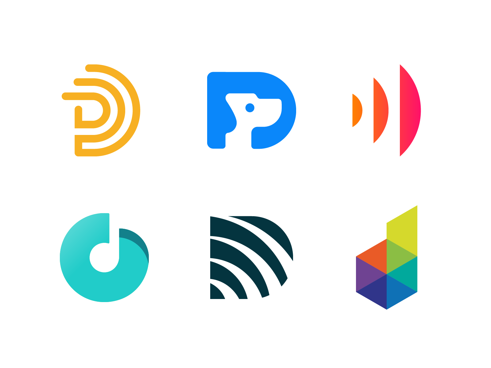 Logo Alphabet - D Lettermarks icon minimal wave dog branding design br.png