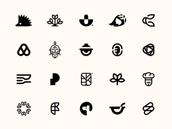 Logo Collection negative space logo abstract cosmetics food startup le-1.webp