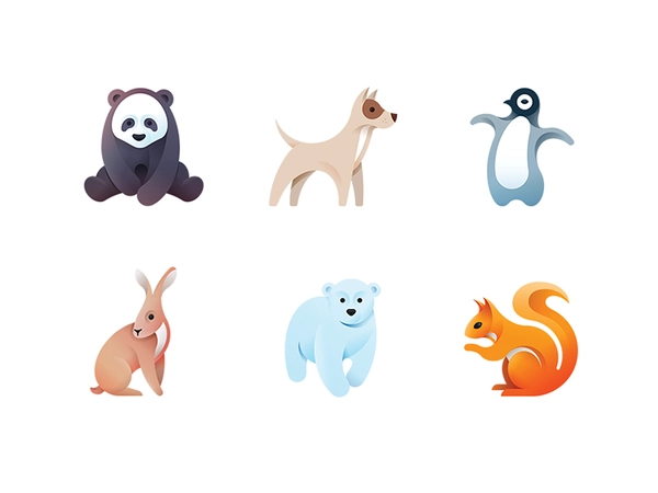 Luubra Animals Set minimal bear penguin dog panda cute custom bulgaria-1.webp