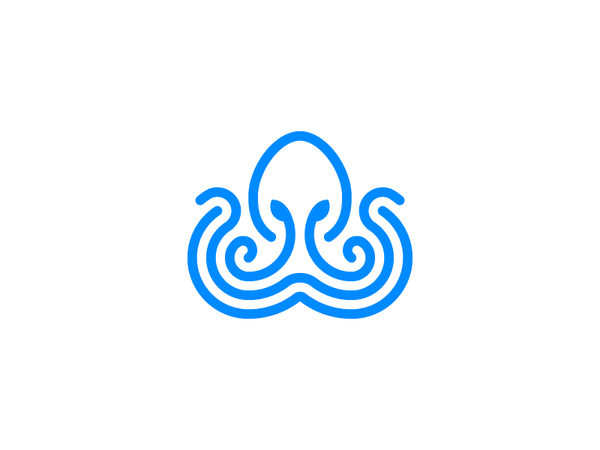 Octopus Logo design ocean wave creature sea animal icon branding mark-1.webp