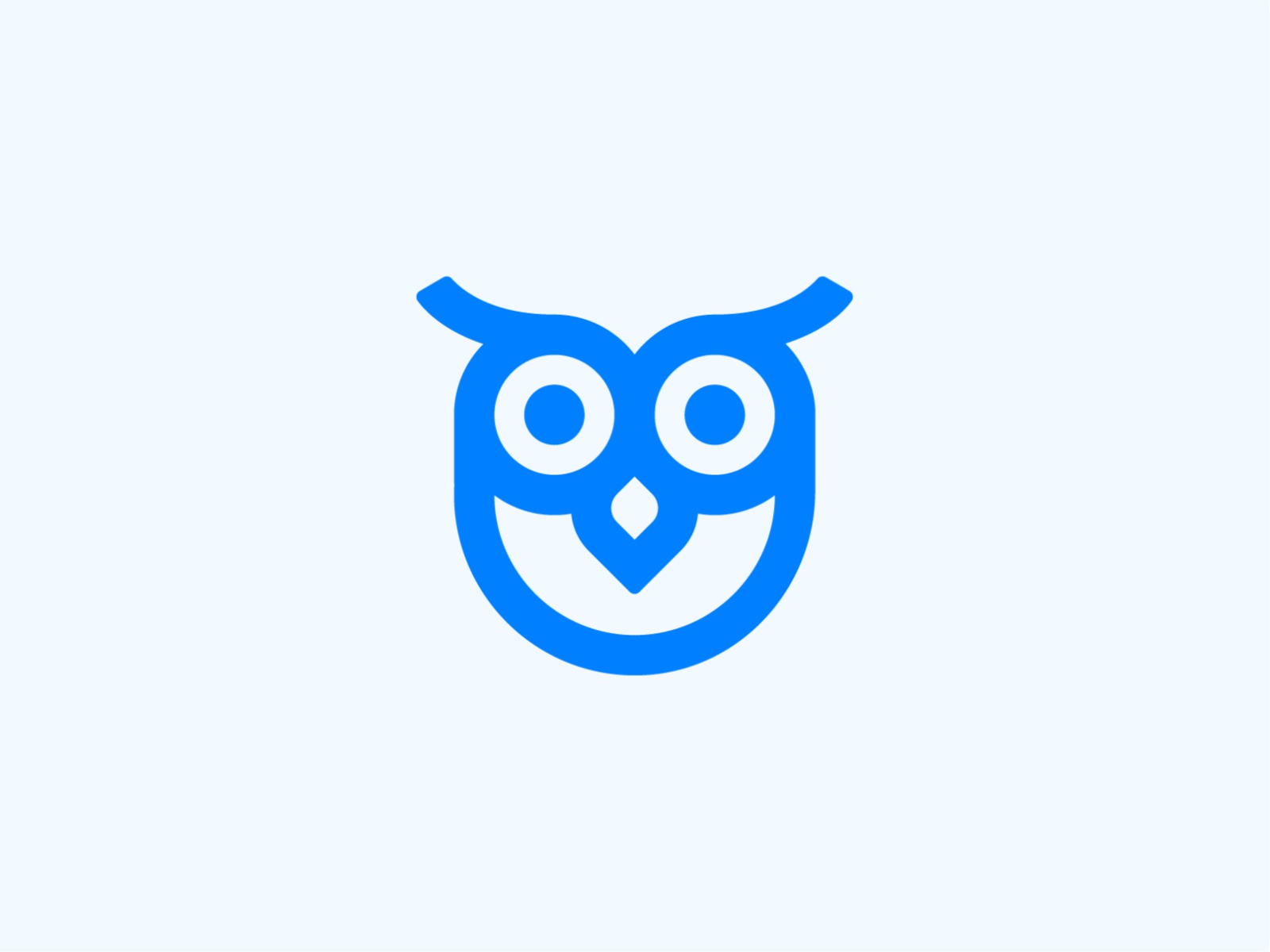 Owl mark minimal cute icon advise wise smart startup app education bir.jpg