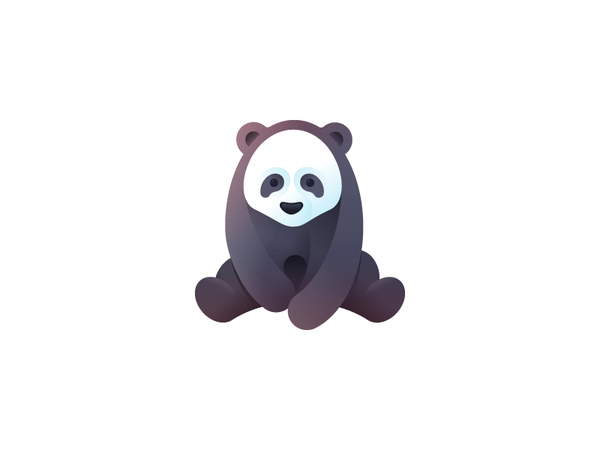 Panda  design shape gradient minimal bulgaria tsanev animal set icon i-1.webp
