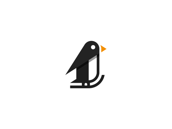Penguin logo geometric mark bird snow animal ski winter tsanev logo pe.webp