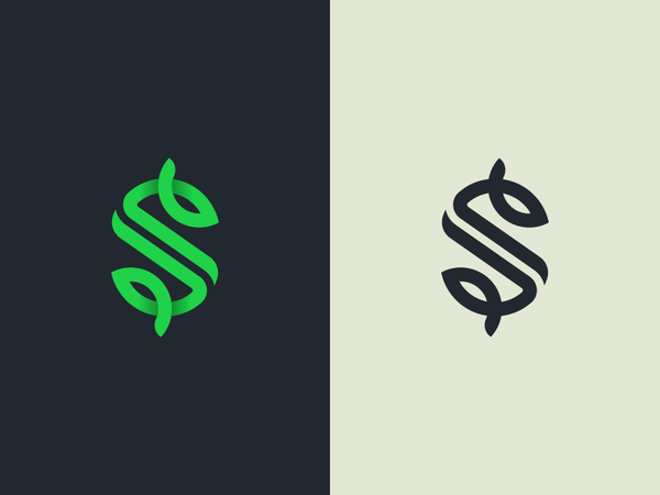 S Monogram symbol nature stevia branding leaf plant monogram logo s-1.webp