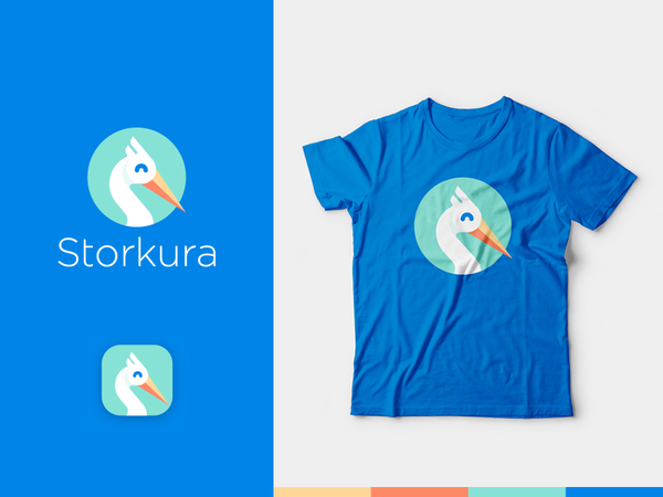 Storkura Branding geometry flat minimal happy design bird branding log.png