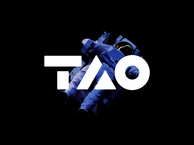 TAO planet geometric minimal fly upward arrow negative space logo word.gif