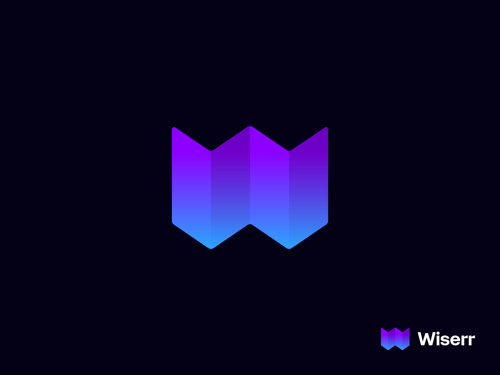 Wiserr startup logo trips w paper map icon monogram brand identity mar.png