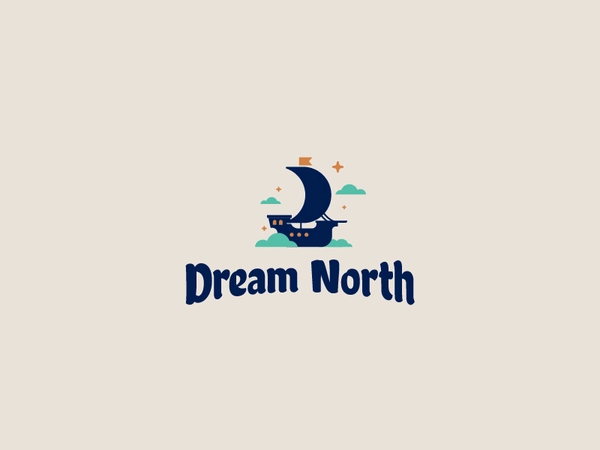Dream North branding logo clouds sky ship polaris north dream.webp