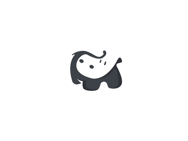 Hippo negative space branding logo mark hippo.webp