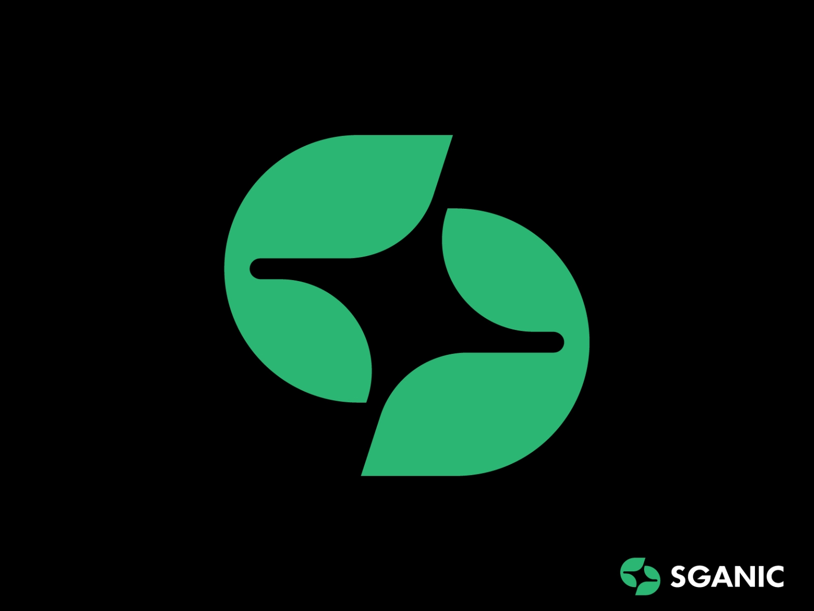 Sganic s leaf star organic technology lettermark monogram letter mark.webp