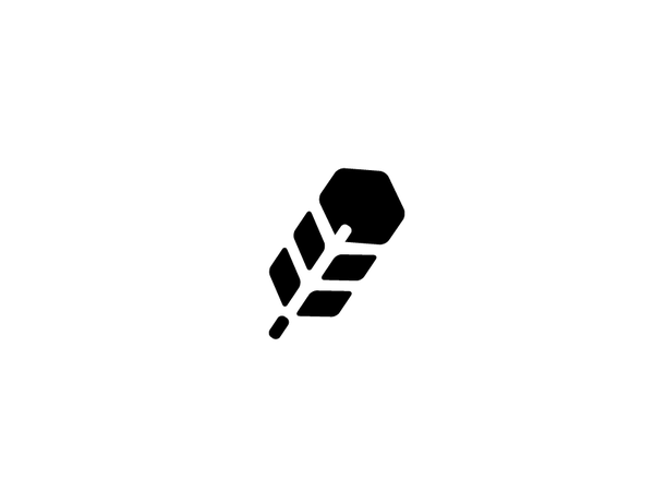 Feather mark simple space negative hexagon logo icon arrow feather.png