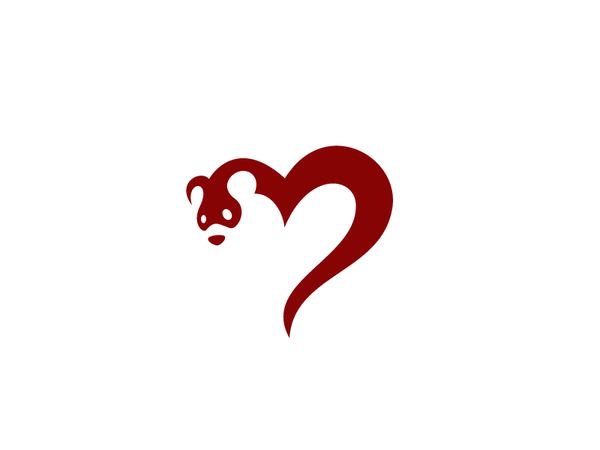 Ferret love cute simple logo shape heart animal ferret.png
