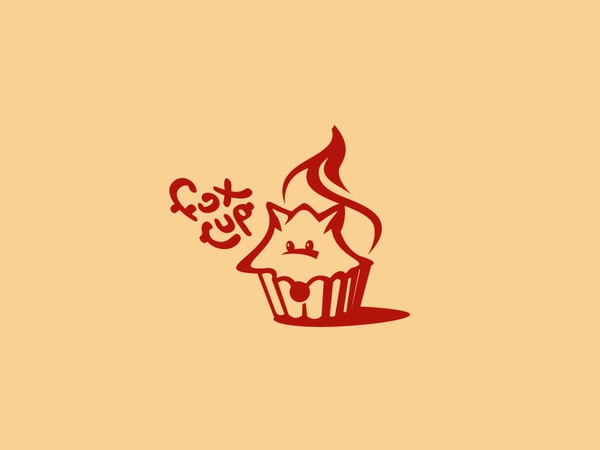 Fox Cup fox cup animal logo simple candy cake tail sweet stevan.jpg