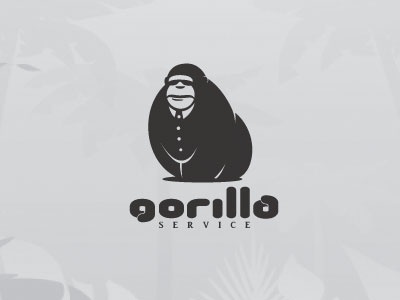 Gorilla gorilla service animal monkey black logo simple fun.jpg