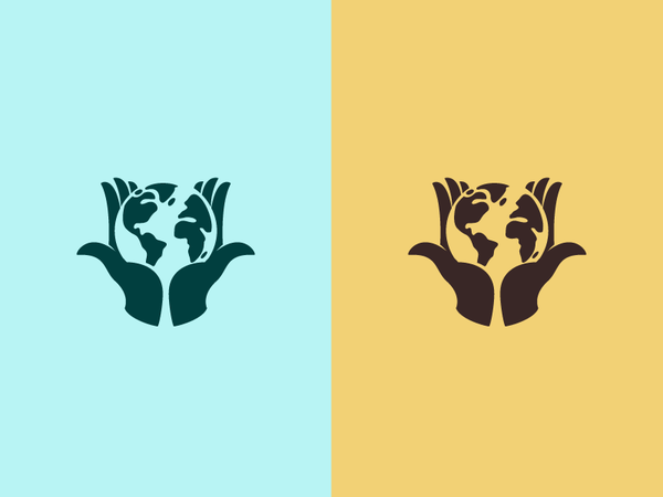 Hand Globe vector hand globe care logo negative space world nature sym.png