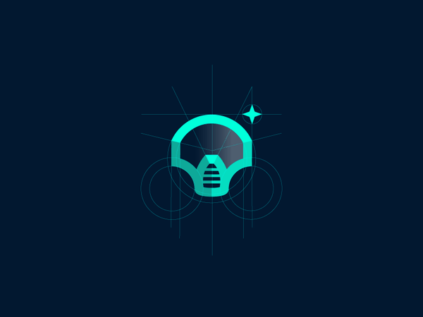 Helmet shine star grid construction astronaut space helmet.png