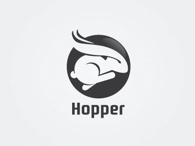 Hopper hopper rabbit animal ear fast run jump black sprint eye logo ne.jpg