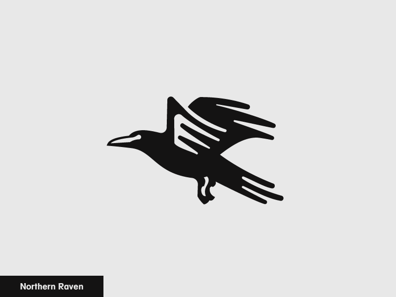 Northern Raven   224 mark simple wing black logo icon animal bird rave.png