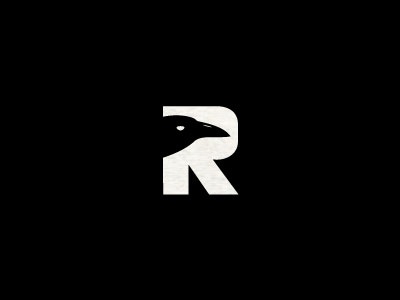 Raven r raven bird beak letter mark logo black white eye.jpg