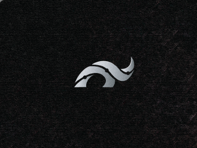 RhinoTech rhino tech animal logo silver simple sharp body horn texture.png