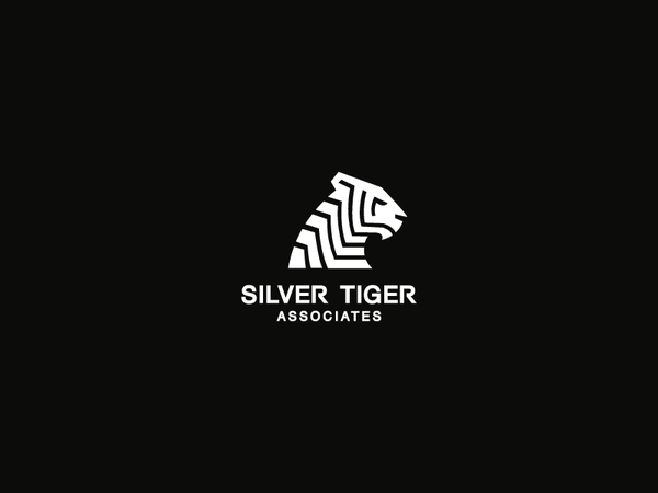 Silver Tiger 1 stripes animal circle space negative logo tiger silver.png