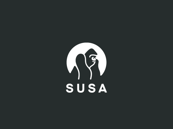 Susa ventures final circle ape simple space negative logo monkey anima.png