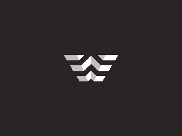 W icon line logo sharp military monogram lwtter w.png