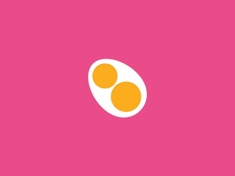 doubleyolk - 2 dribbble invitations!  2 yolks egg 2 egg pink two invit.png