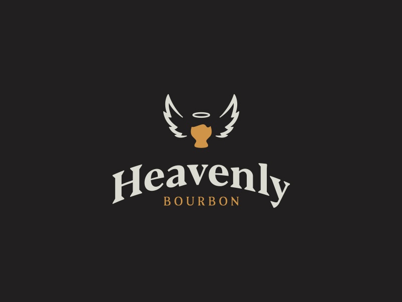 Heavenly glass wings heaven bourbon drink vector design identity emble.jpg