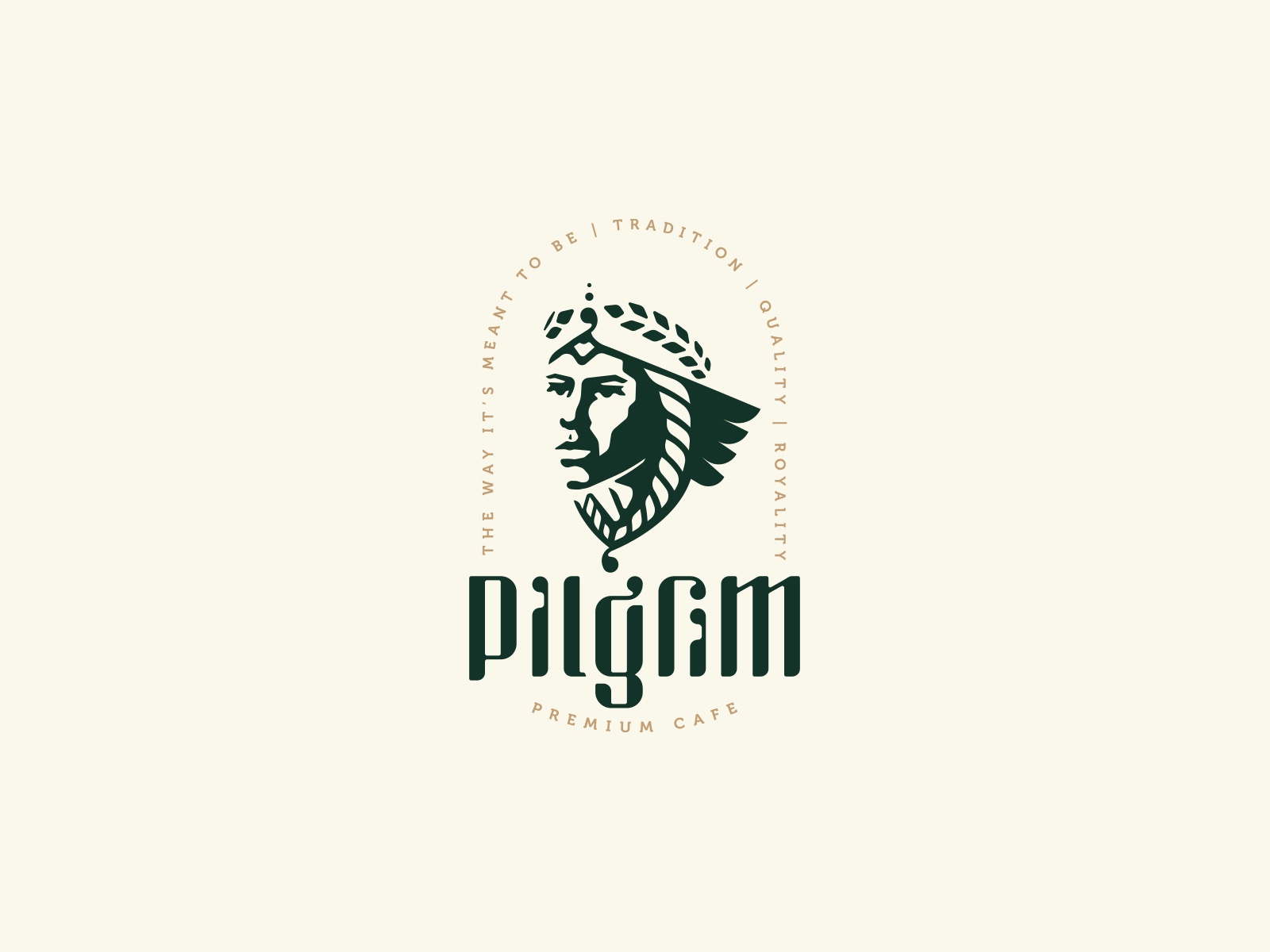 Pilgrim Premium Cafe emblem identity branding mark logo cajva premium.jpg