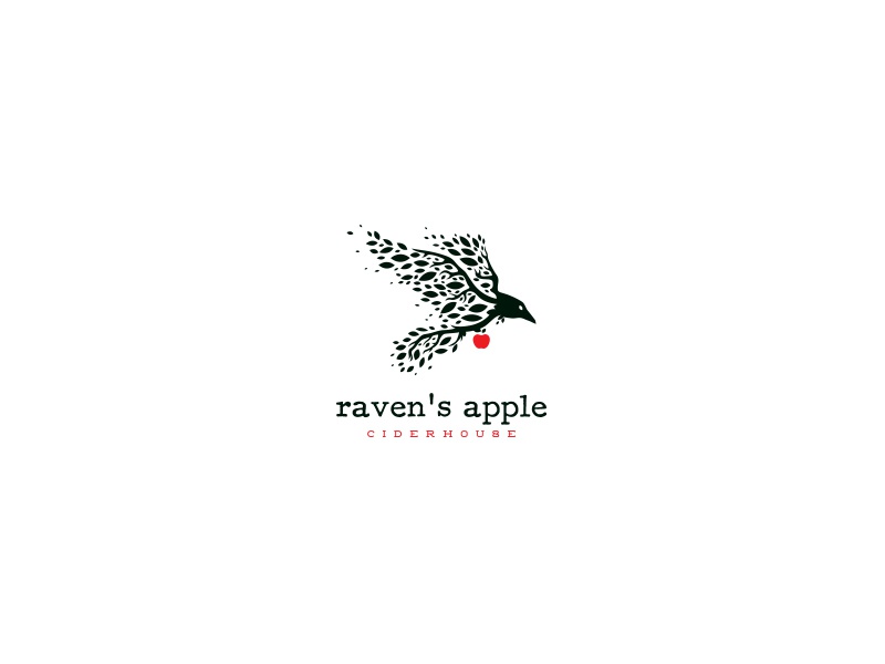 Ravens Apple Ciderhouse Logo identity brand branding logo cajva leaf f.jpg
