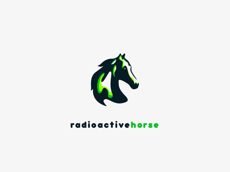 Radioactive Horse  stalion head green brand mark cajva design logo hor.jpg