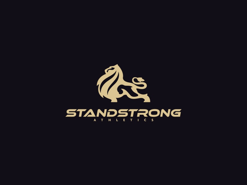 Stand Strong Lion Athletic Gear Logo Cajva Dribbble fitness gym athlet.jpg