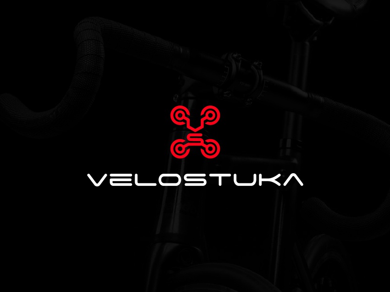 Velostuka Logo black red drone fast velodrome bicycle design identity.jpg