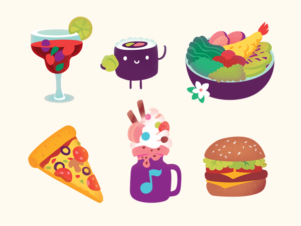 Crocus Food ice-cream hamburger cocktail pizza illustration cute asian.png