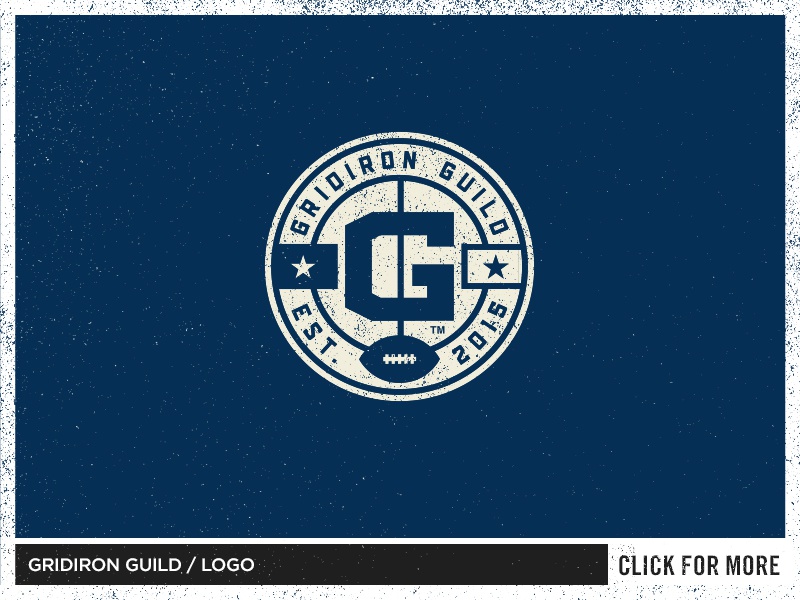 Gridiron Guild old retro vintage sports logo badge seal patch football.jpg