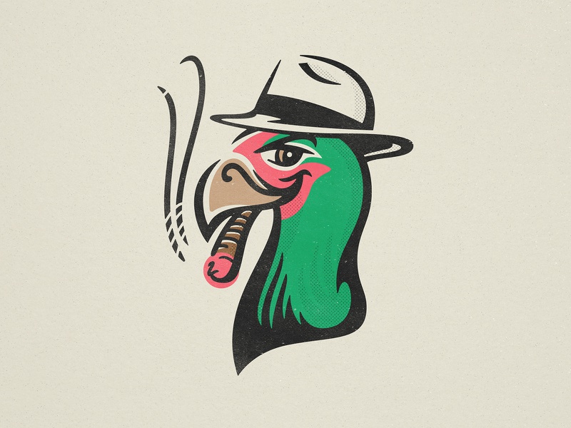 Mojito the Parakeet cigar puerto rico cuban illustration logo parrot b.jpg