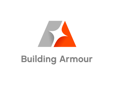 Building Armour initials orange grey logo.png
