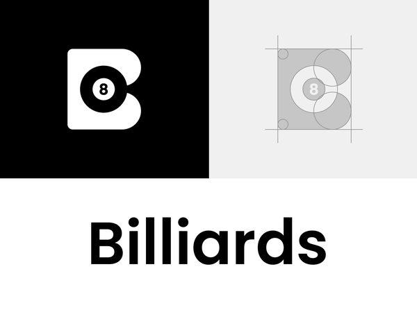 Biliards creative negative space logo designer logo icon smart logo lo.png