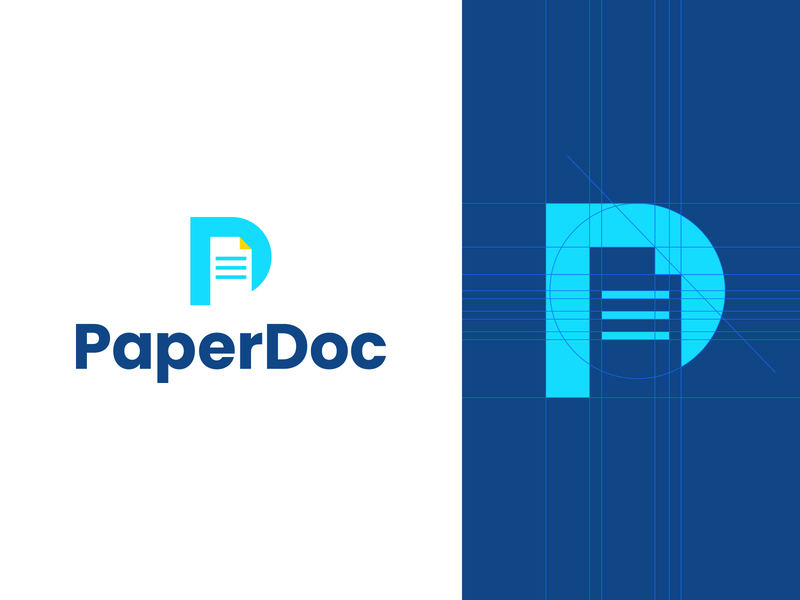 PaperDoc negative space blue logo designer smart logos logo icon cleve.png