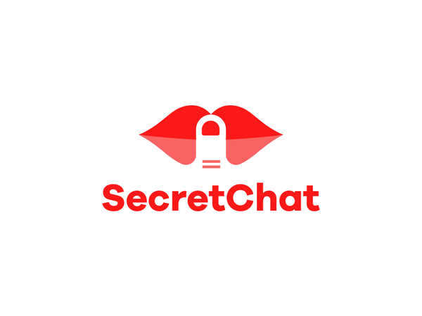 SecretChat lips finger negative space red chat dating logo app logo li.png