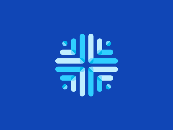 Snowflake logo icon winter logo icon logo design design icon logo blue.png