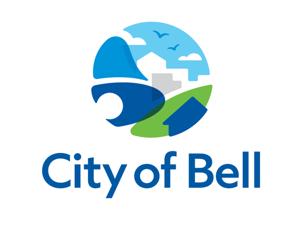 City Logo illustration town hill scene circle blue bell identity brand.png